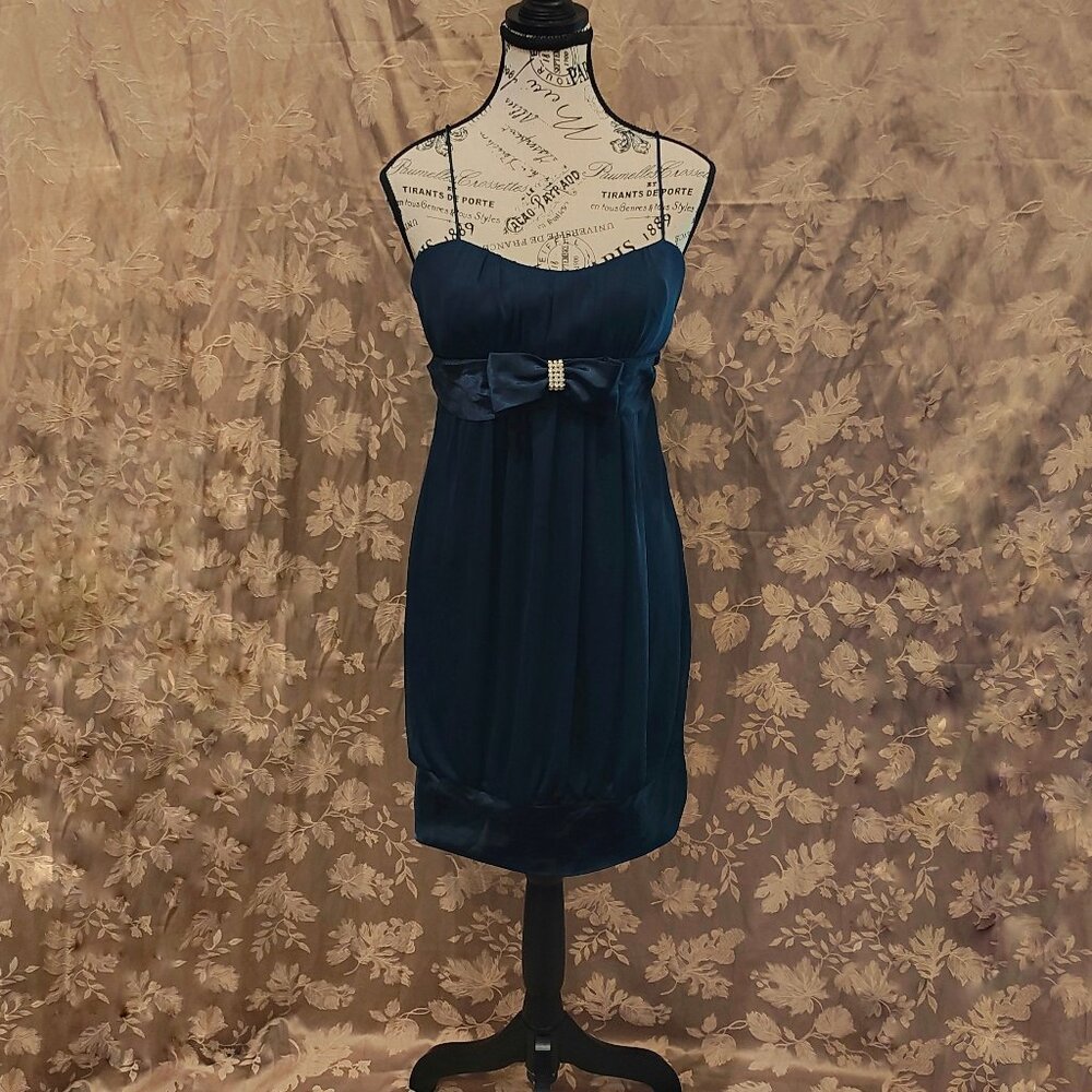 Roberta Blue Mini Bubble Style Cocktail Dress, Size L, Excellent Used Condition!